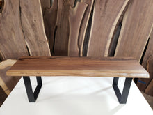 Load image into Gallery viewer, Live Edge Black Walnut Bench - 48 to 60 Inches - Handmade Black Walnut Bench
